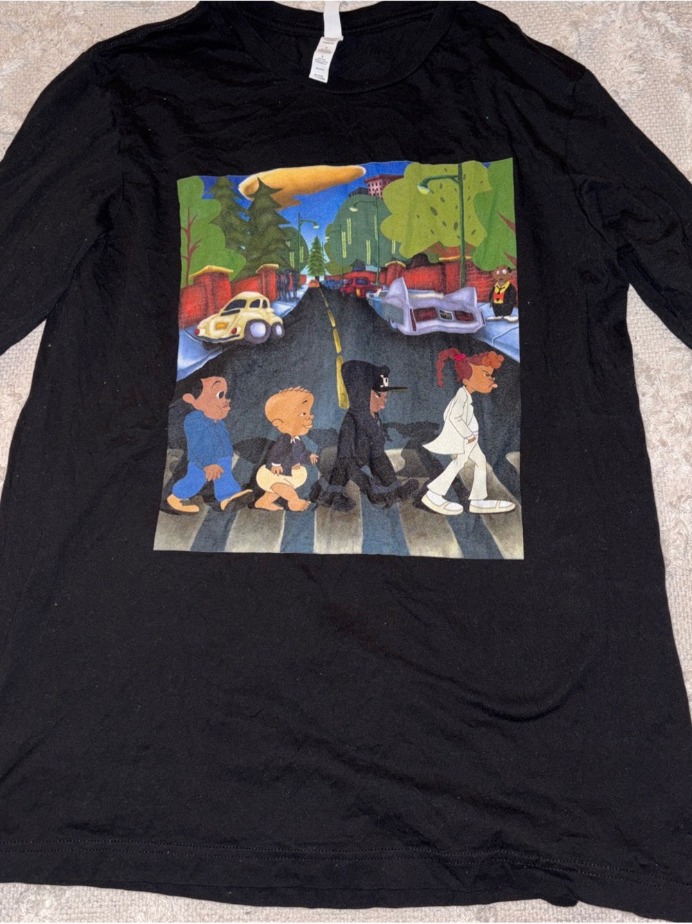 Bebe’s Kids Black Graphic Long-Sleeve Tee - Cartoon Street Scene